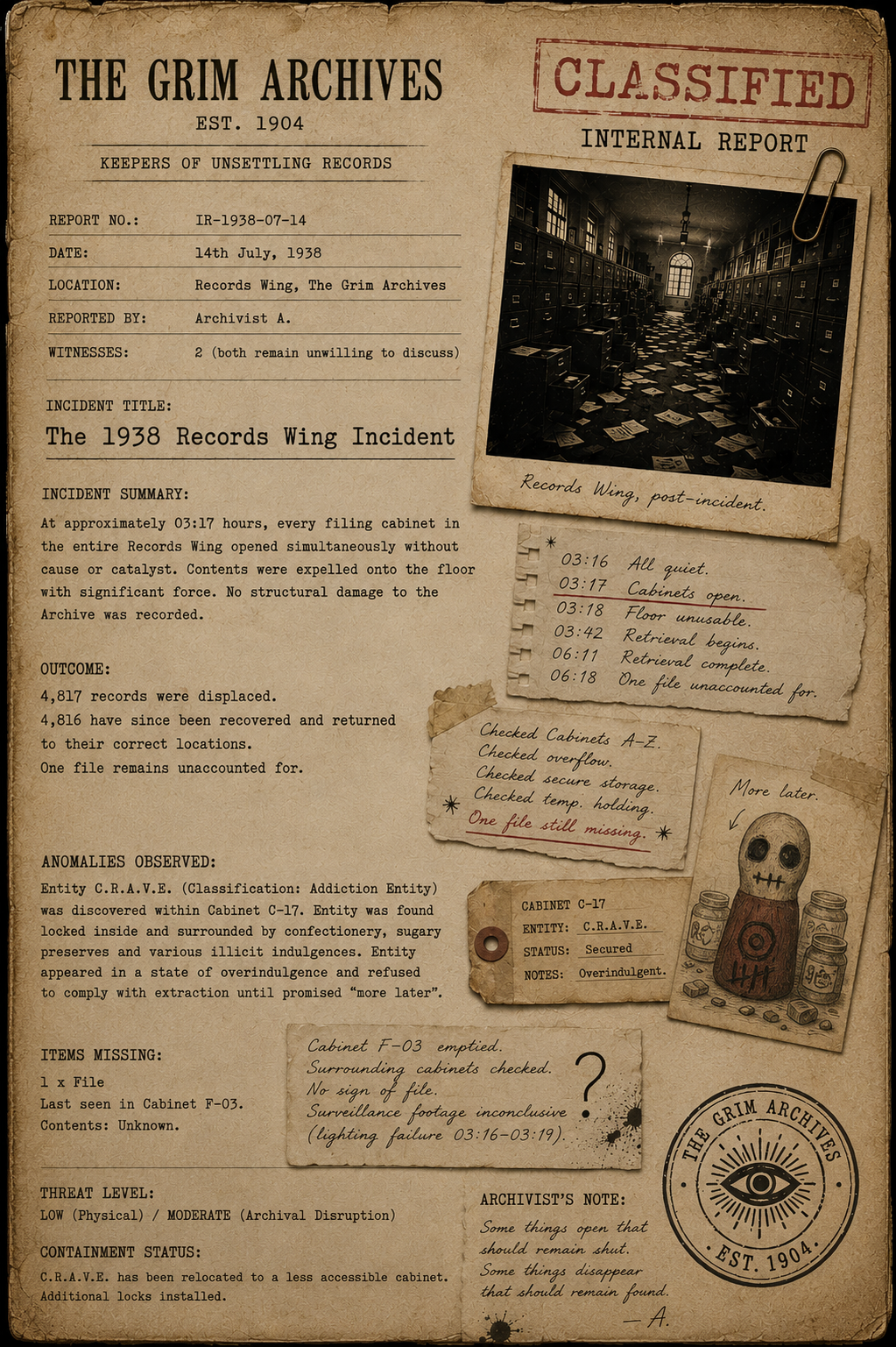 Classified internal report
