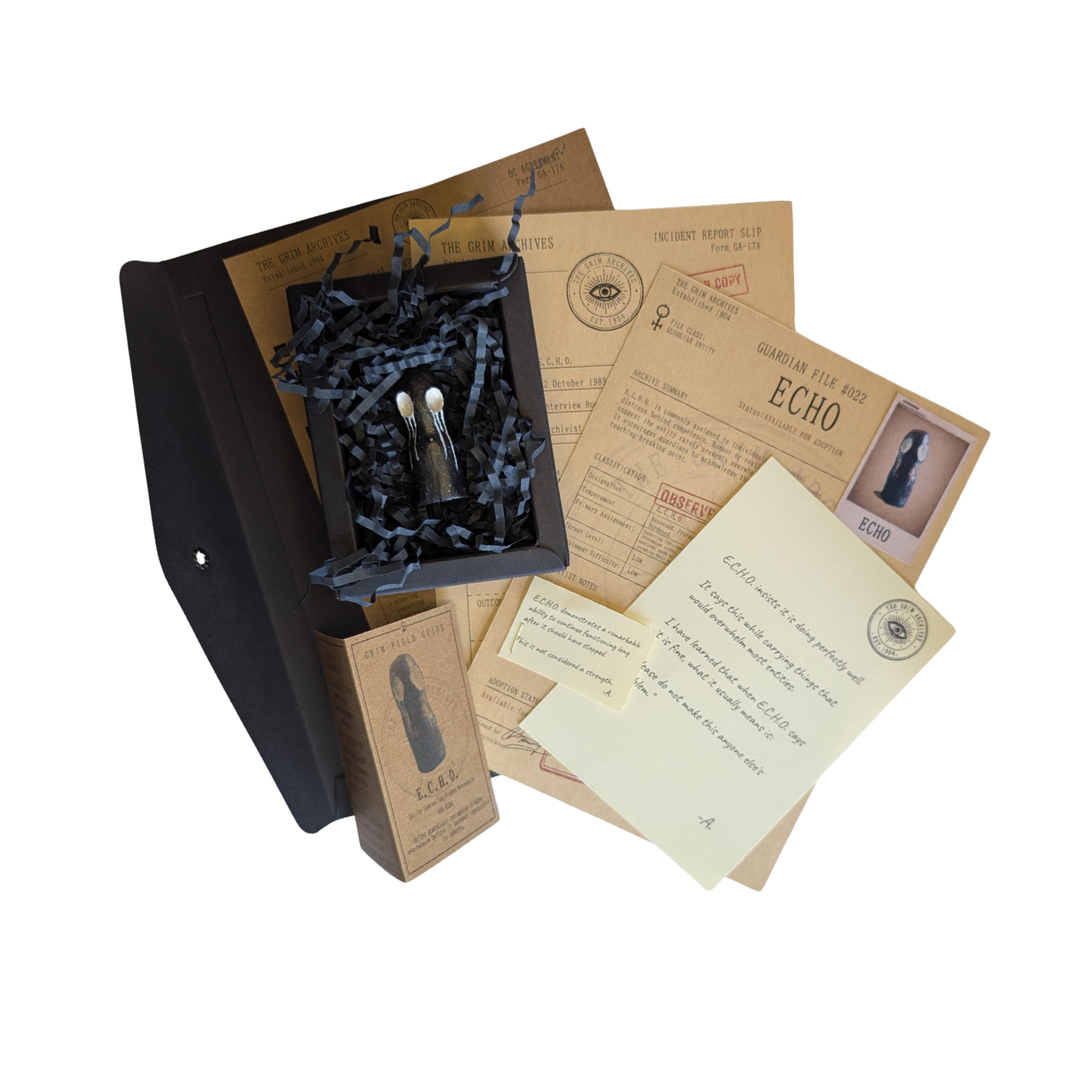 ECHO with its complete Grim Archives paperwork, conservation box and recorded effects